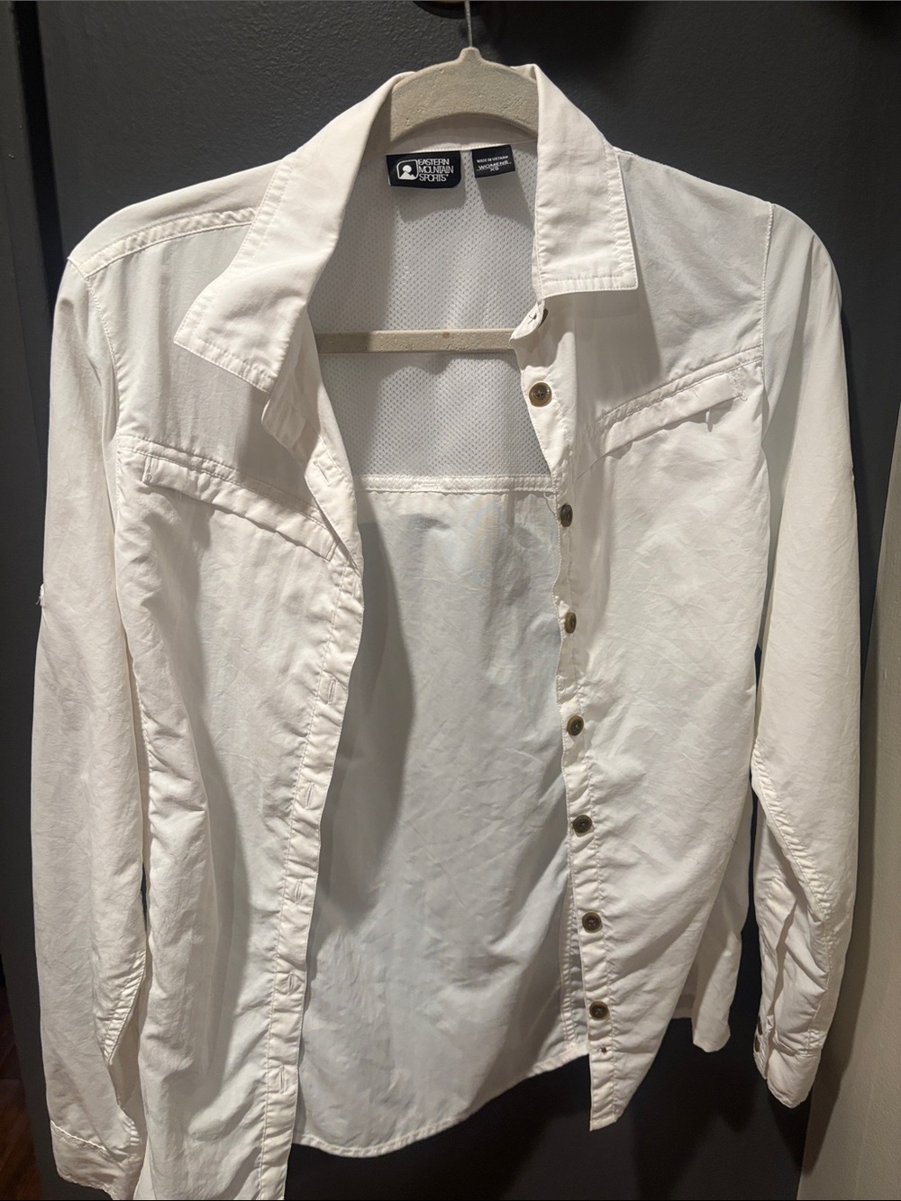 White Button-Up Utility Shirt Jacket - EMS